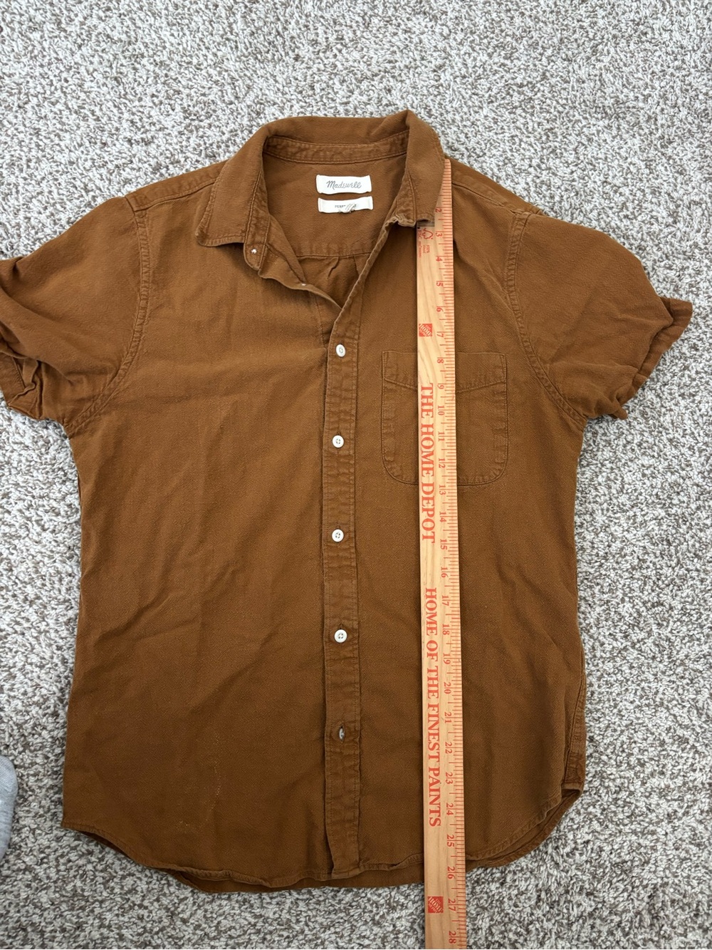 Madewell Men’s Perfect Fit Short Sleeve Button Down Shirt Small - Picture 3 of 4
